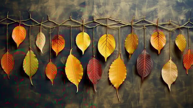 project fall leaves on a string photo