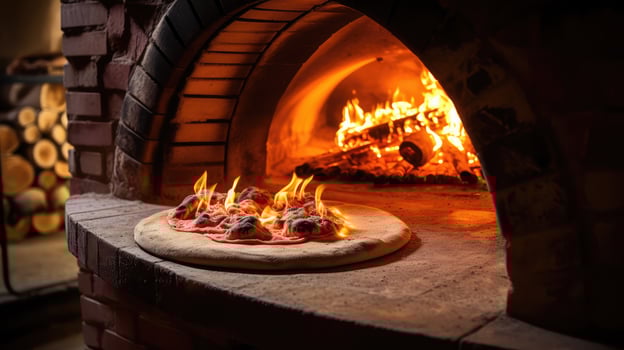 brick stone fired pizza photo