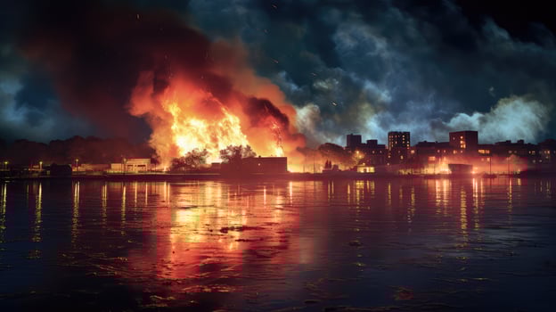 city night fire photo