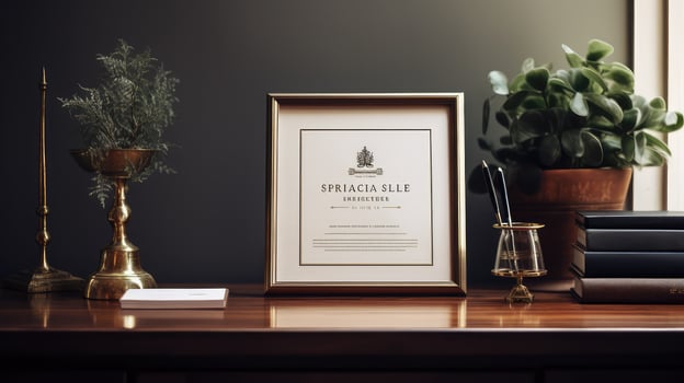 classic letterhead on desk photo