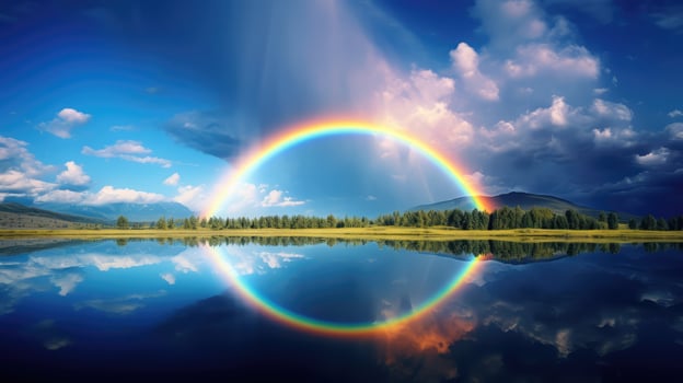 double blue sky background photo