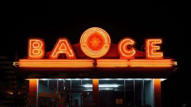 glowing orange retro font photo