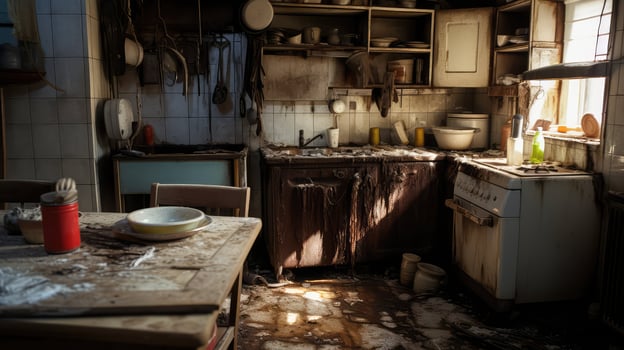 neglected dirty kitchen photo