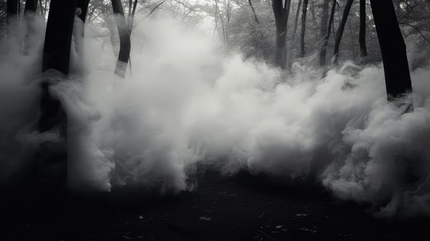 dramatic black white smoke photo