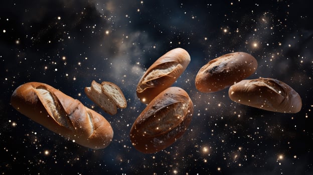 universe bread black background photo