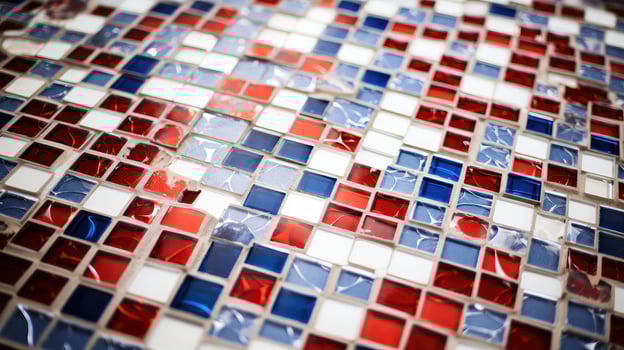 intricate red white blue graphics photo