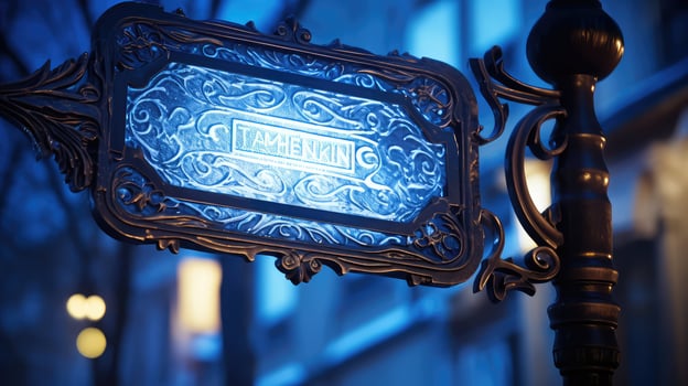 des blue street sign photo