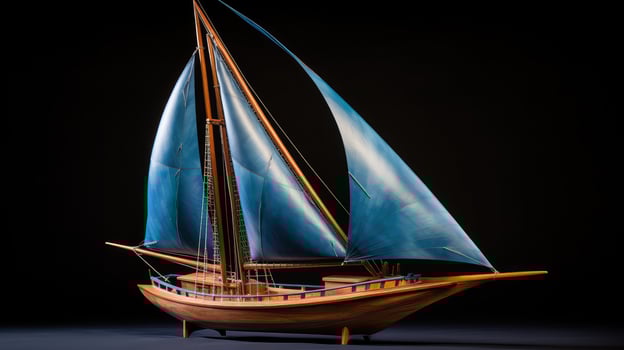 sailboat wood blue photo