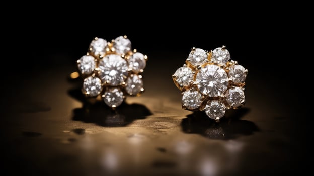 luxury gold diamond earrings photo