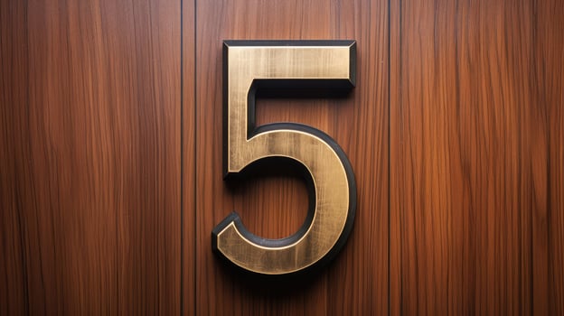 reflective metal numbers photo