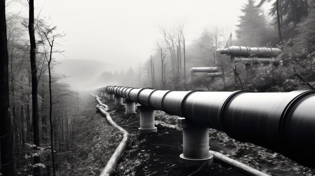 environment oil and gas black and white photo
