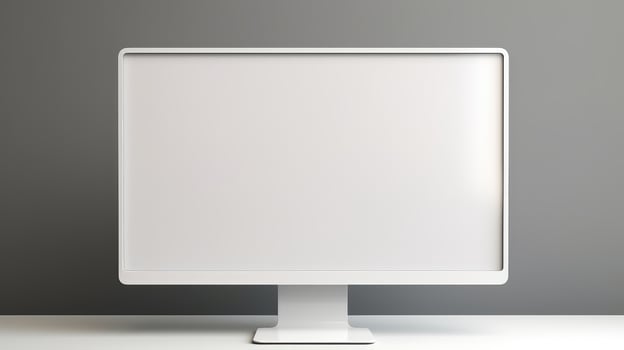 blank computer monitor white screen photo
