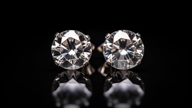 earrings diamonds black background photo