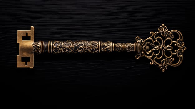 ornate key black and gold photo