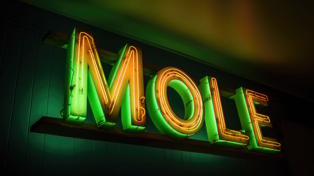 weathered neon letters green photo
