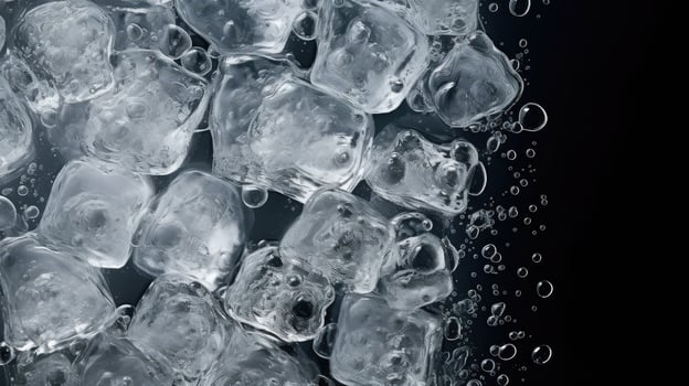 bubbles ice cold glass of water photo