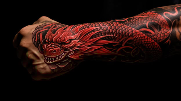 tattoo dragon red photo