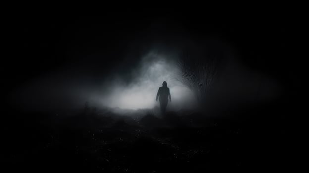 mysterious fog black background photo