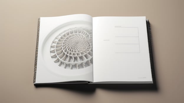 perspective spiral book mockup photo
