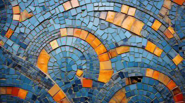 facade blue and orange texture photo