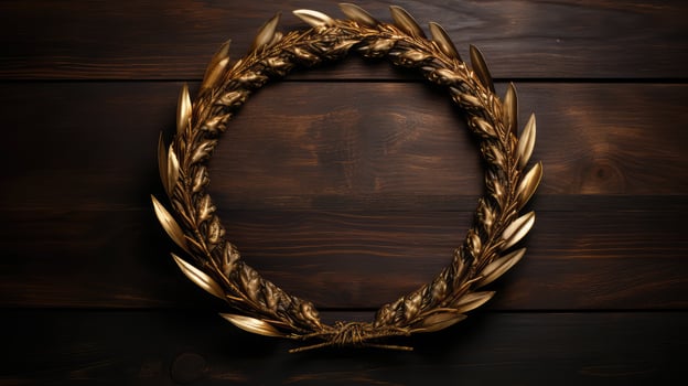 contrast gold laurel wreath photo