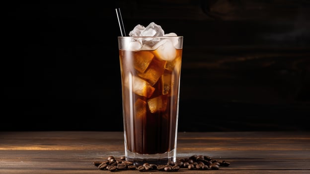 cream iced black coffee photo