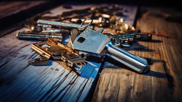 broken house key and lock photo