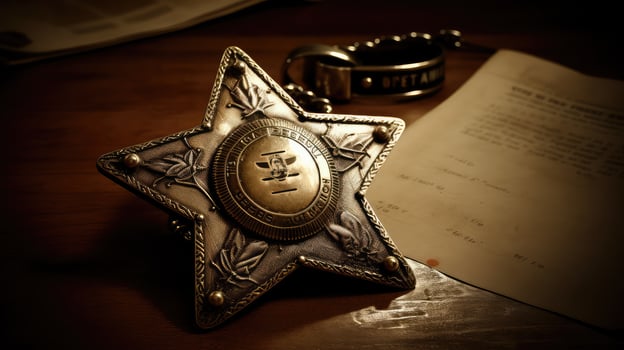 patina sheriff badge star photo