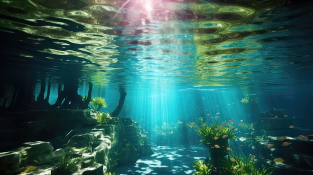 sunlight pool under water photo