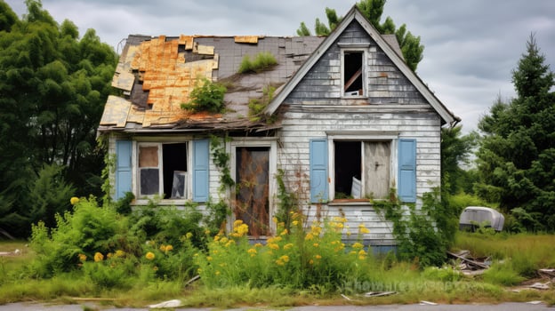 abandoned outdated house photo
