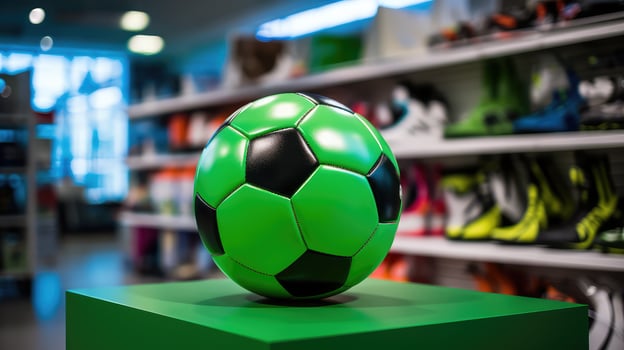 store green soccer ball photo