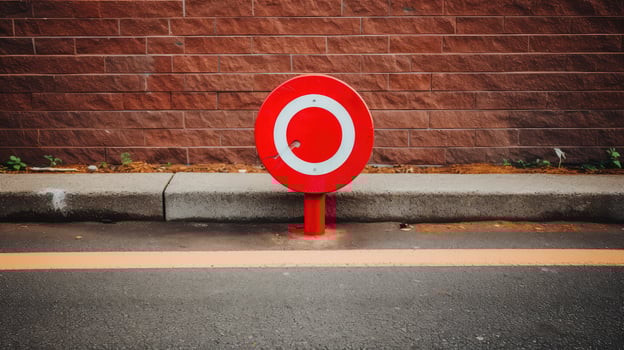 restriction red circle with line through it photo