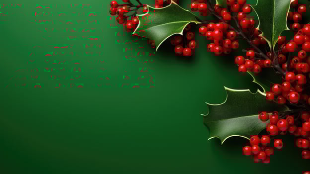 berries red and green background photo