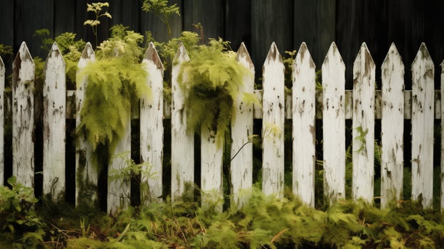 picket old white wood photo