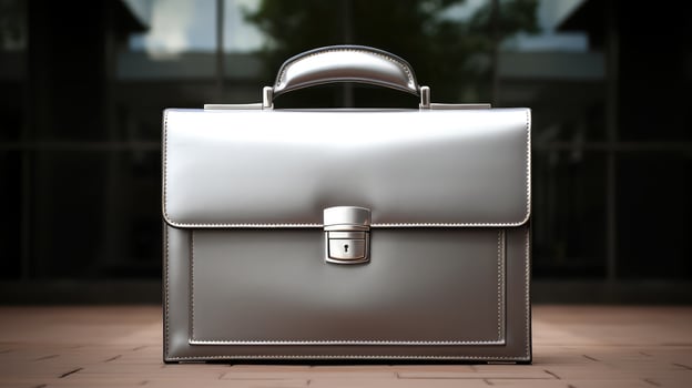 chrome silver briefcase photo