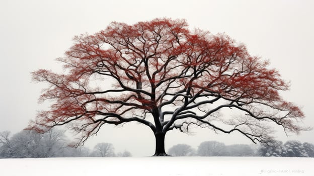 sky red oak tree photo