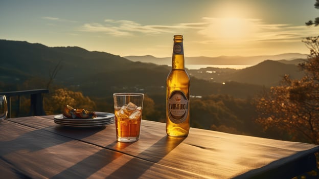 scenic beer on table photo