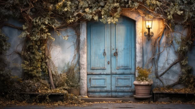 blue rustic door photo