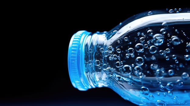 droplets blue water bottle photo