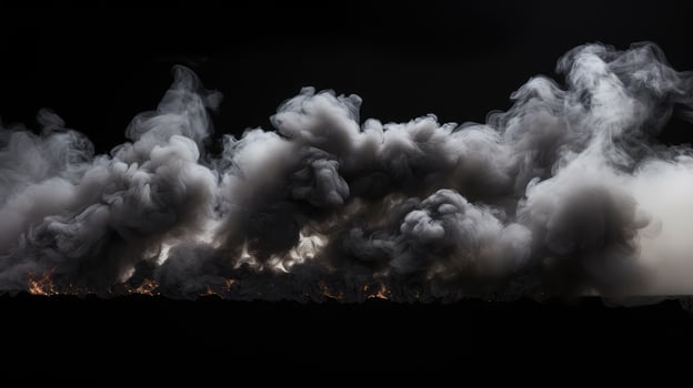 ominous black smoke on white photo