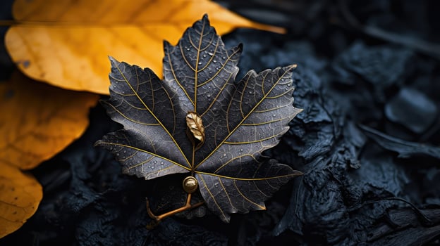 up autumn leaves black photo