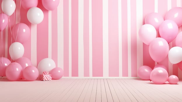 striped pink party background photo