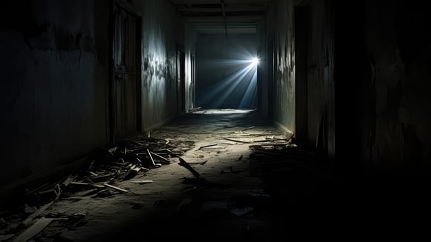 eerie dark corridor photo