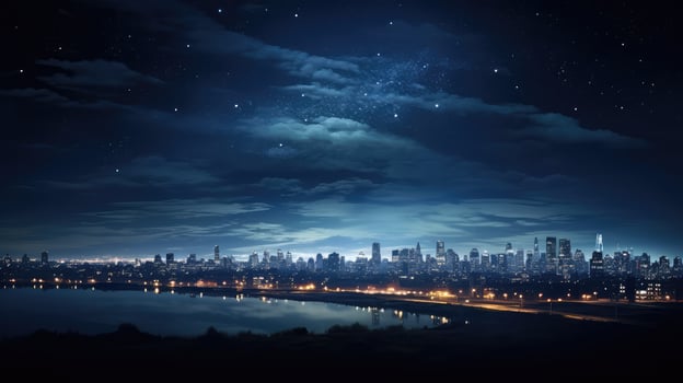 cityscape dark night sky photo