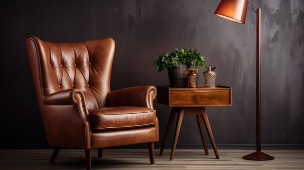 smooth brown leather chair photo