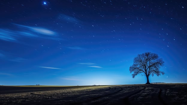 tree blue sky night photo