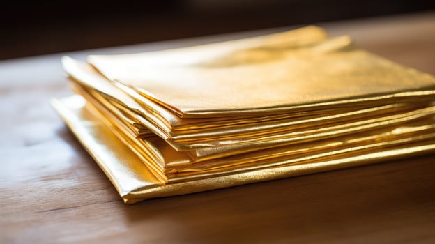 sheets gold paper photo