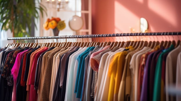 racks blurred clothing boutique interior photo
