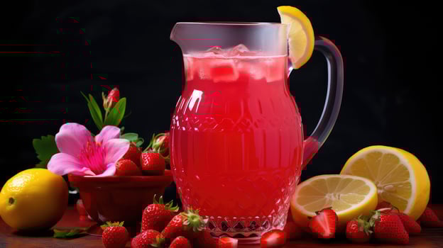 scene pink lemonade strawberry photo