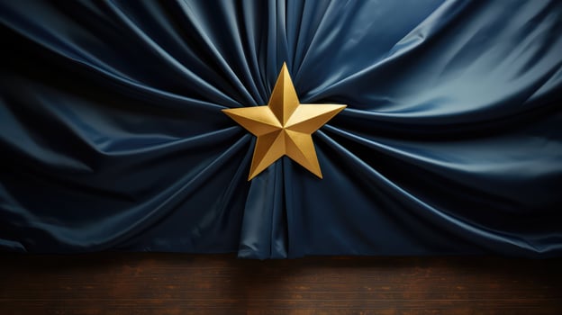 embroidered gold star banner photo